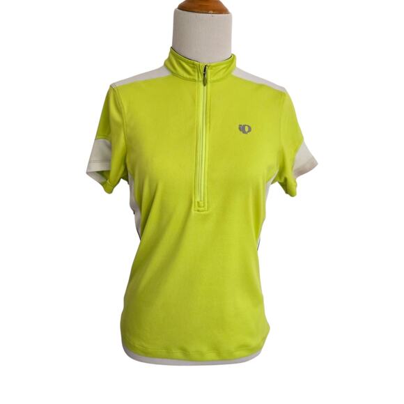 Pearl Izumi Select Neon Green Cycling Jersey Colorblock Half Zip Women Medium - Picture 1 of 11